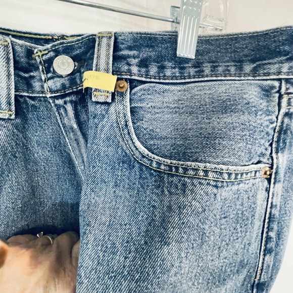 Levis 505 Jeans Mens 32x32 Blue Medium Wash Regular Fit Straight Denim Pants - Picture 9 of 13